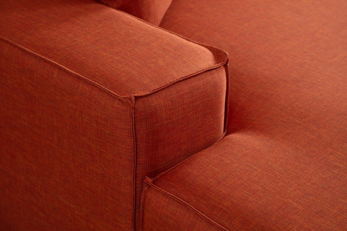Atelier Del Sofa Sofá Cama Esquinero Corner Left Naranja Terciopelo Sofá Cama Modular 206x145cm